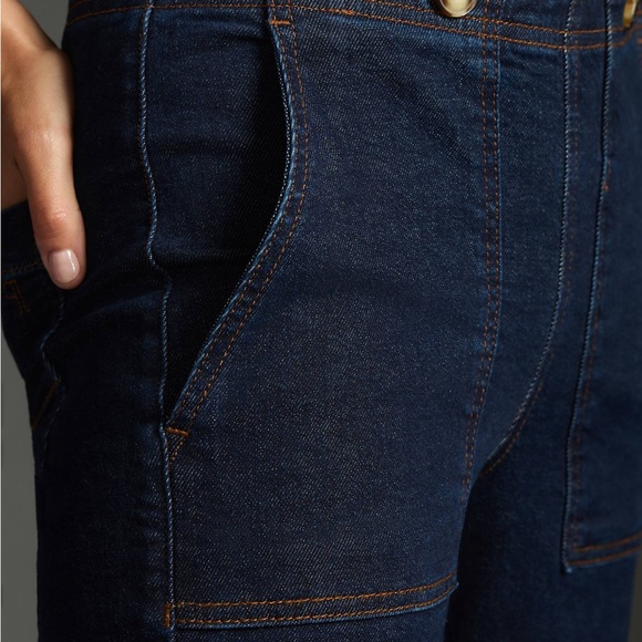 Anthropologie Pilcro The Kit Cropped Dark Wash Jeans - Picture 4 of 10